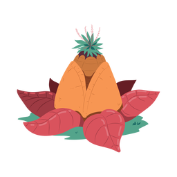 Pineapple leaf pyramid illustration PNG Design
