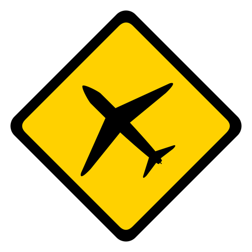 Plane airplane jet aeroplane aircraft rhomb warning flat PNG Design