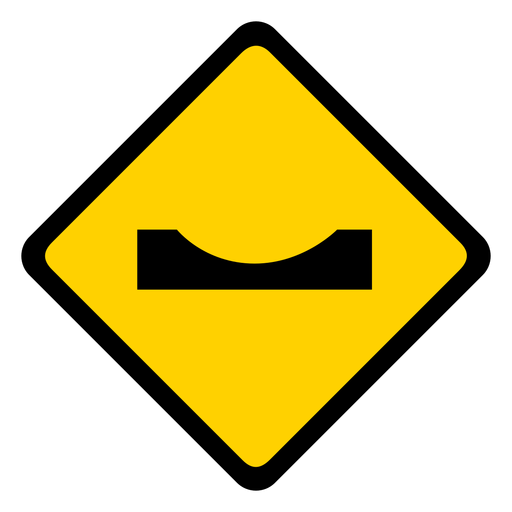 Pothole rhomb warning flat PNG Design
