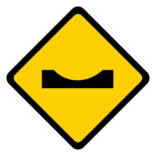 Pothole rhomb warning flat Desenho PNG