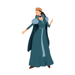Ilustração do manto do colar da princesa rainha com coroa Desenho PNG