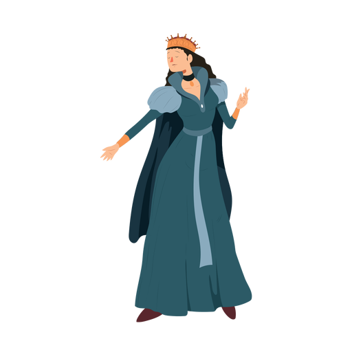 Ilustração do manto do colar da princesa rainha com coroa Desenho PNG