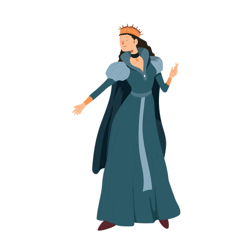 Princess queen crown dress necklace cloak illustration