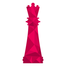 Queen chess low poly PNG Design