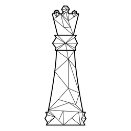 Línea poligonal de ajedrez reina Diseño PNG
