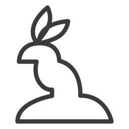 Rabbit ear animal divinity stroke PNG Design