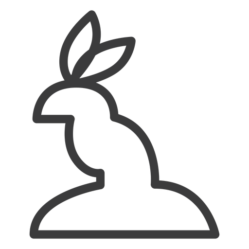 Trazo de divinidad animal de oreja de conejo Diseño PNG