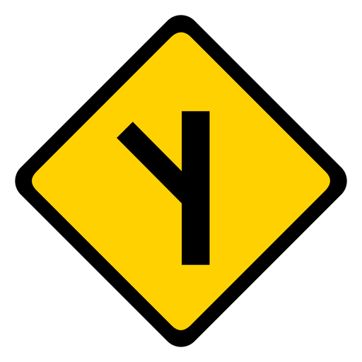 Aviso plano de estrada lateral de Rhomb Desenho PNG