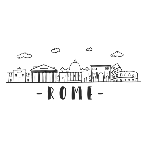 Rom Arch Pantheon Kolosseum S?ule Basilika Skyline Aufkleber PNG-Design