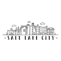 Skyline-Aufkleber der Stadt Salt Lake City PNG-Design Transparent PNG