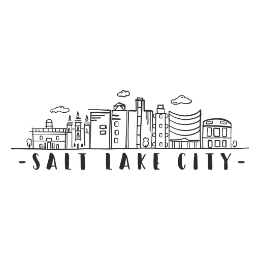 Adesivo de skyline de Salt Lake City Desenho PNG
