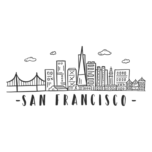 San Francisco Bridge Wolkenkratzer Skyline Aufkleber PNG-Design