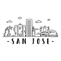 San jose cathedral sky scraper skyline sticker PNG Design