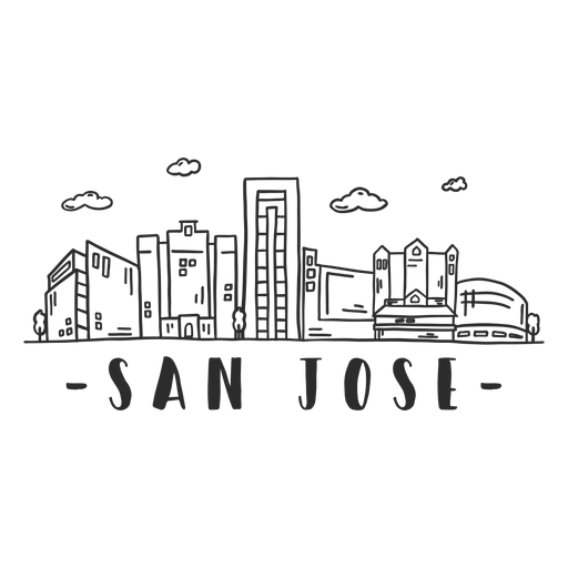 San jose cathedral sky scraper skyline sticker PNG Design