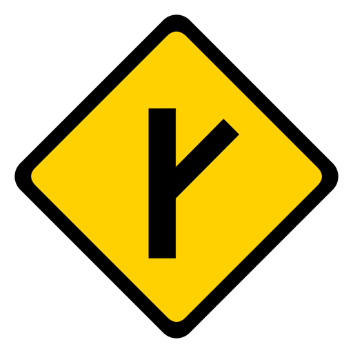 Side road rhomb warning flat PNG Design