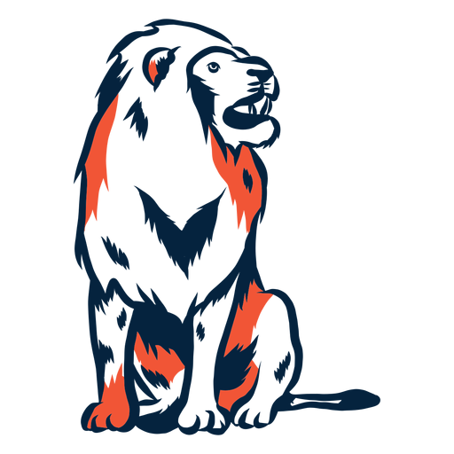 Sitting lion illustration PNG Design