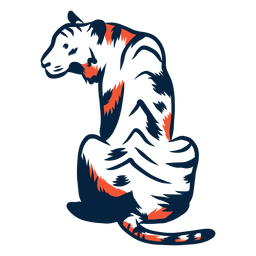 Sitting tiger illustration PNG Design