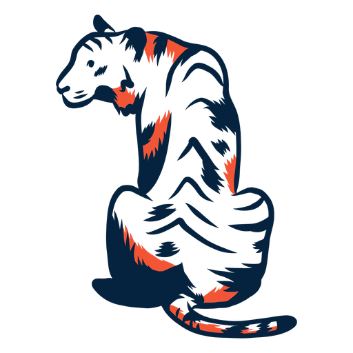 Sitting tiger illustration PNG Design