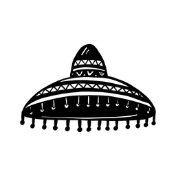 Sombrero design fringe silhouette PNG Design