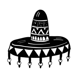 Silueta de diseño de flecos de sombrero Diseño PNG