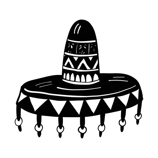 Sombrero fringe design silhouette PNG Design