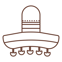 Golpe da listra do ponto da franja do Sombrero Desenho PNG