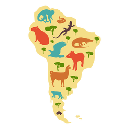 South america illustrated map PNG Design