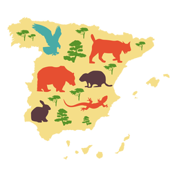 Mapa ilustrado da Espanha Desenho PNG