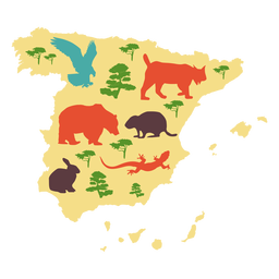 Spain illustrated map PNG Design