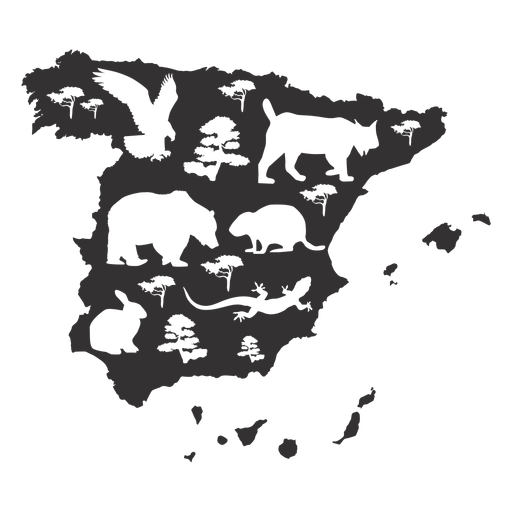 Silhueta do mapa da Espanha Desenho PNG