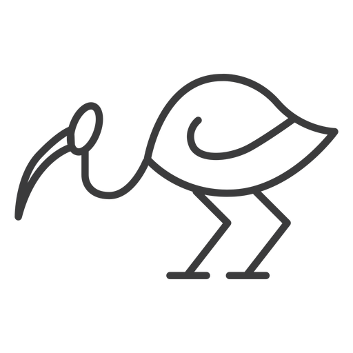Stork beak wing neck bird stroke PNG Design