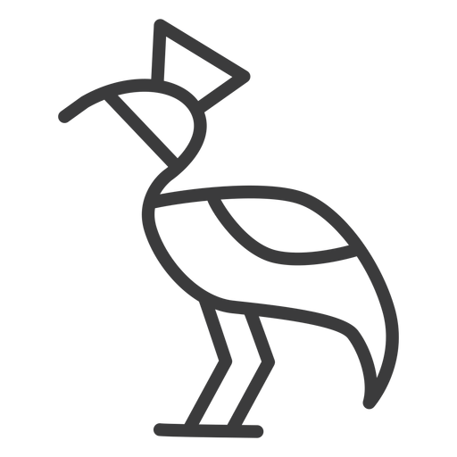 Stork divinity beak crown tail stroke PNG Design