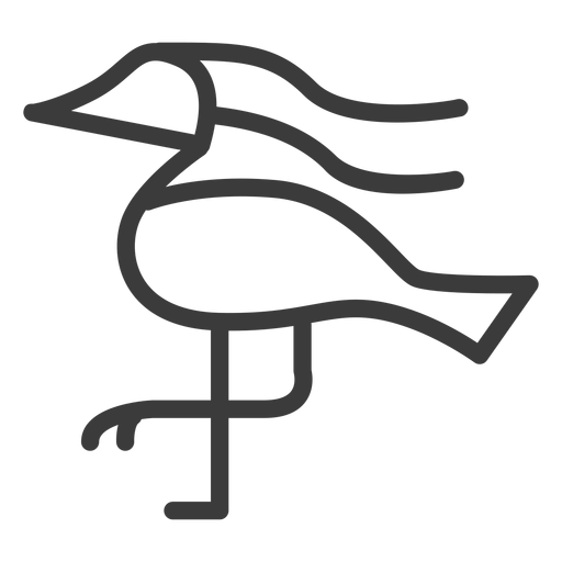 Stork duck beak tail stroke PNG Design