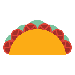 Taco tomato slice lettuce flat PNG Design
