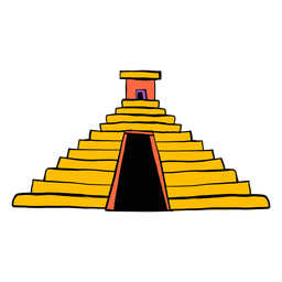 Bosquejo de color azteca de la pirámide del templo Diseño PNG