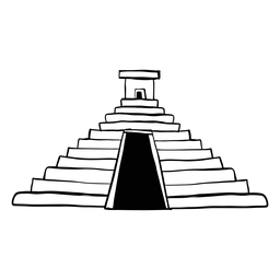 Temple pyramid aztec sketch PNG Design