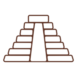 Temple pyramid aztec stroke PNG Design