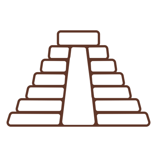 Temple pyramid aztec stroke