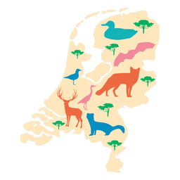 The netherlands illustrated map PNG Design