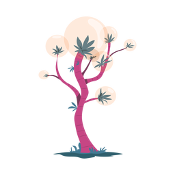 Ilustração de bolha de tronco de folha de árvore Desenho PNG
