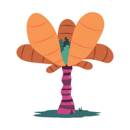 Ilustración de raya de tronco de hoja de palma de árbol Diseño PNG