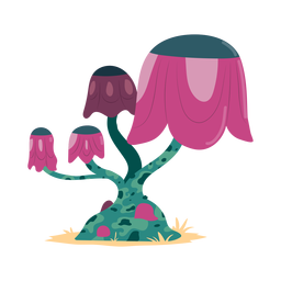 Pilzkappenillustration des Baumblütenstammfleckens PNG-Design
