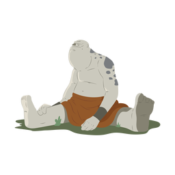 Troll prado enorme fuerte sentado audaz ilustración Diseño PNG