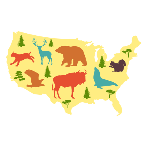 Usa illustrated map - Transparent PNG & SVG vector file