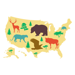 Usa map illustration PNG Design
