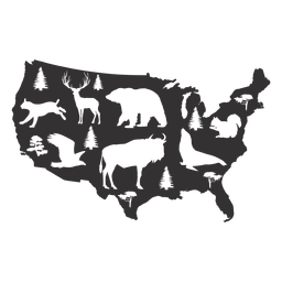 Usa silhouette map PNG Design