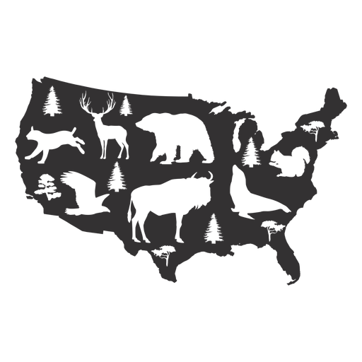 Usa-Silhouette Karte PNG-Design