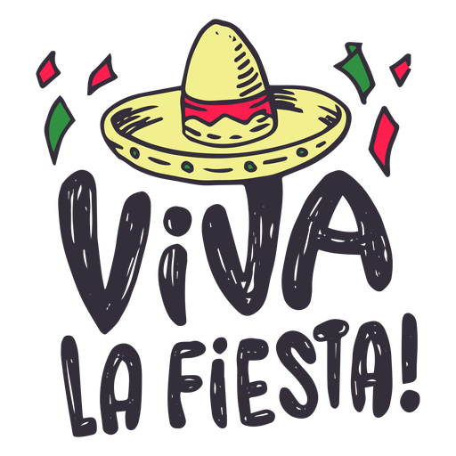 Sombreroaufkleber Viva la Fiesta PNG-Design