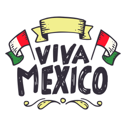 Adesivo de fita da bandeira Viva México Desenho PNG
