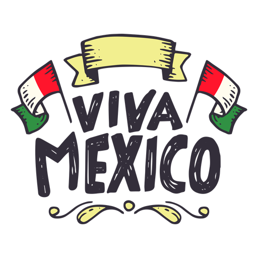 Viva Mexiko Flagge Band Aufkleber PNG-Design